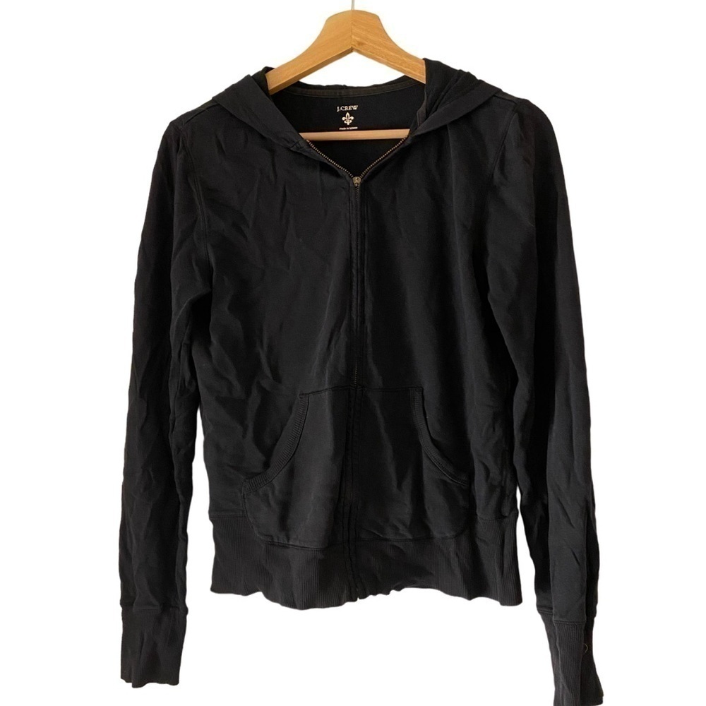 J. CREW BLACK ZIP FRONT JACKET SIZE M